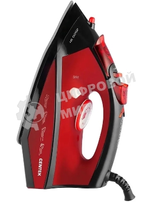 Утюг Centek CT-2355 красный, 2500 Вт, 45 г/мин, 160 г/мин, 270 мл
