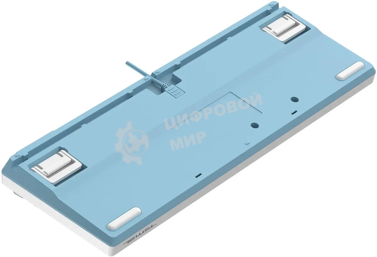 Клавиатура проводная A4Tech Fstyler FS300 (FS300 PANDA SNOWBOARDING), USB, белый/синий