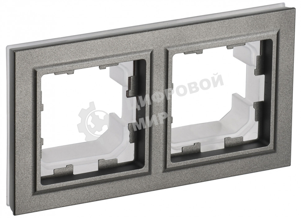 Рамка 2-местная IEK BRITE РУ-2-БрШ-44 IP44 шампань