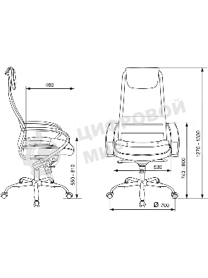 Кресло Бюрократ CH-609SL/BLACK TW-01 TW-11 черный, сетка