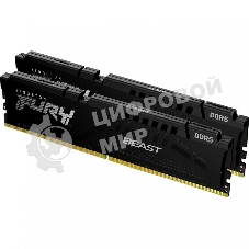 Оперативная память Kingston Fury Beast, DDR5, 64Gb (2x32Gb), 6000MHz, CL36, DIMM, с радиатором, черный