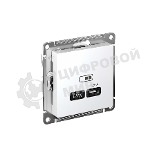 Розетка USB SE тип-C 65W высокоскор. заряд. QC, PD, мех. AtlasDesign белый
