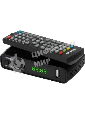 Приставка для цифрового ТВ Hyundai H-DVB500 черный, DVB-T2, DVB-T, DVB-C, HDMI, USB 2.0 х2