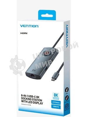 USB-концентратор Vention TQZHB, USB Type-C, USB/HDMI/RJ-45/USB Type-C, USB Type-C