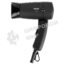 Фен BBK BHD0801 черный, 1000 Вт, компактный