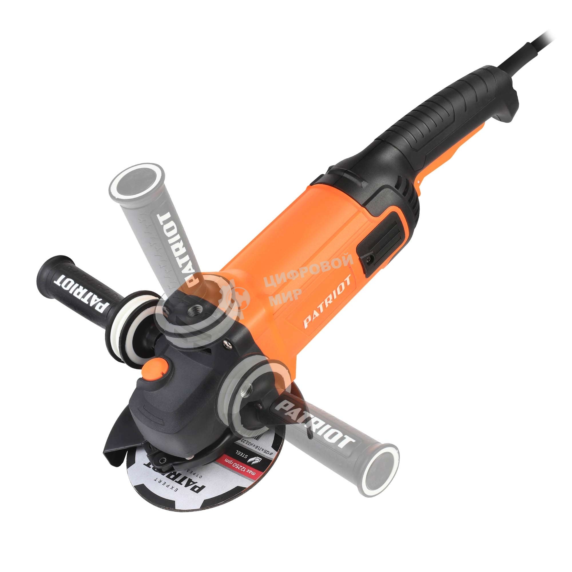 Угловая шлифовальная машина (УШМ) PATRIOT AG 190, тонкий корпус, пылезащищенная. Вт, Диск 180 мм