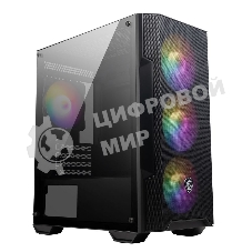 Корпус MSI MAG FORGE M100A, Micro-Tower, чёрный, 4 x 120 мм