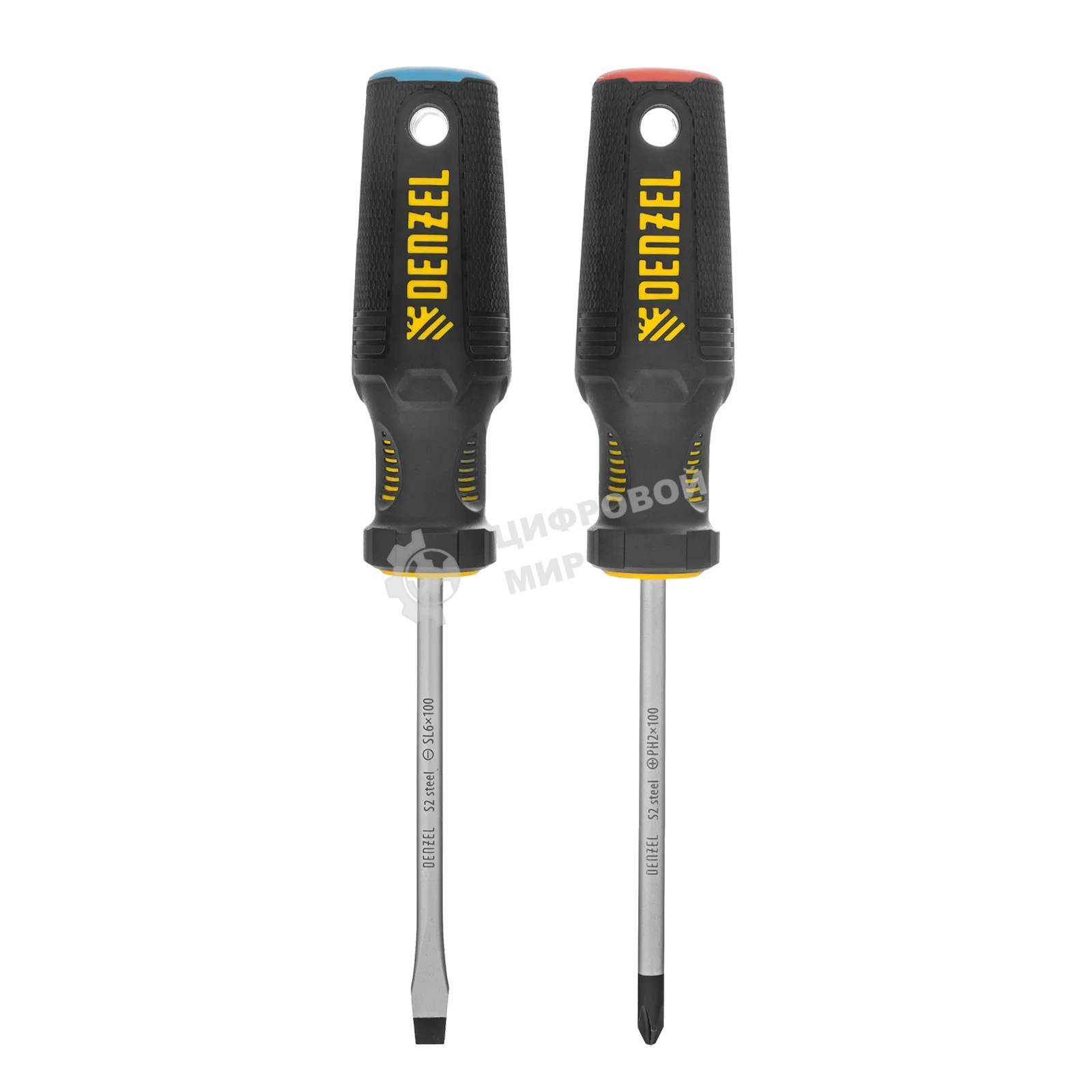 Набор отверток Denzel 2 шт., PH+SL, S2, 3к рукоятка