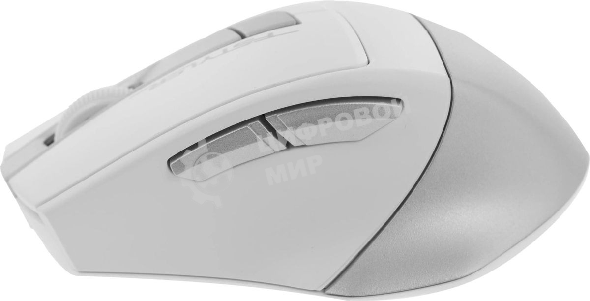 Мышь беспроводная A4Tech Fstyler FG35 серебристый/белый, 2000 dpi, радиоканал, USB, кнопки - 6