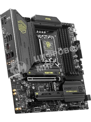 Материнская плата MSI MAG B860M MORTAR WIFI, LGA 1851, Intel B860, 4xDDR5 (до 256 ГБ), 4xSATA, 3xM.2 (1xPCIe 5.0, 2xPCIe 4.0), 1xPCIe 5.0 x16, 1xPCIe 4.0 x4, 1xHDMI, 1xDP, 1x5Gb LAN, Wi-Fi 7, Bluetooth 5.4, 1xUSB-C 40Gbps (Thunderbolt 4), 1xUSB-C 10Gbps, 3xUSB-A 10Gbps, 4xUSB-A 2.0, 3x3.5 мм + S/PDIF оптический, 7.1, чёрный, mATX