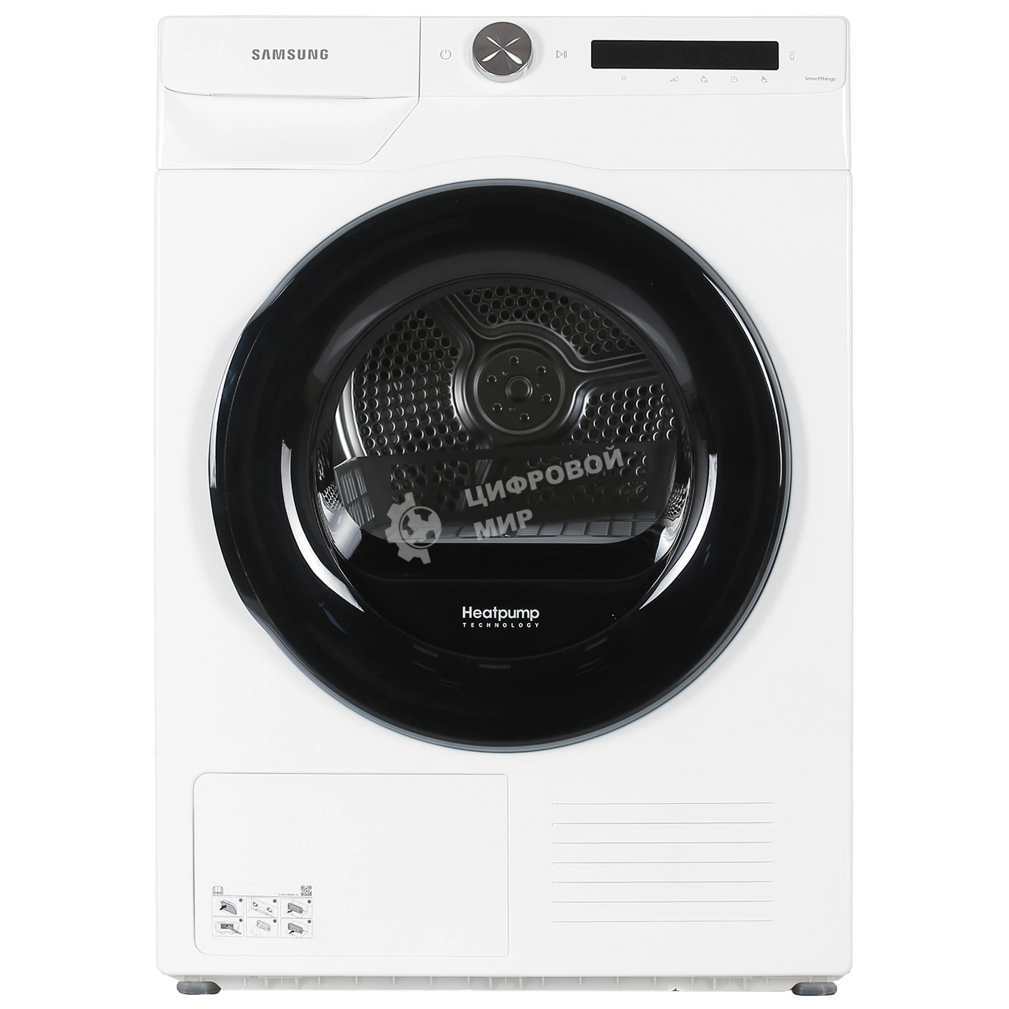 Сушильная машина Samsung DV90T5240AW/LP белый, 9 кг, сушка - тепловой насос, программ - 14, 60 x 85 x 65 см