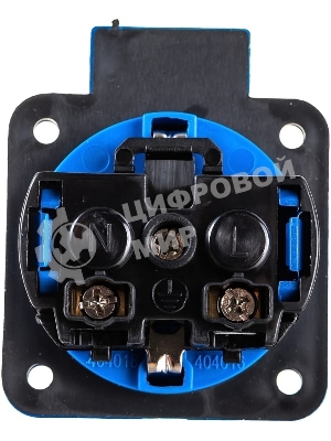 Розетка панельная IEK MAGNUM PSN71-016-3-2-44-K07 2P+PE 16А IP44 РП11-3 с защ. крышкой с заземл. син.