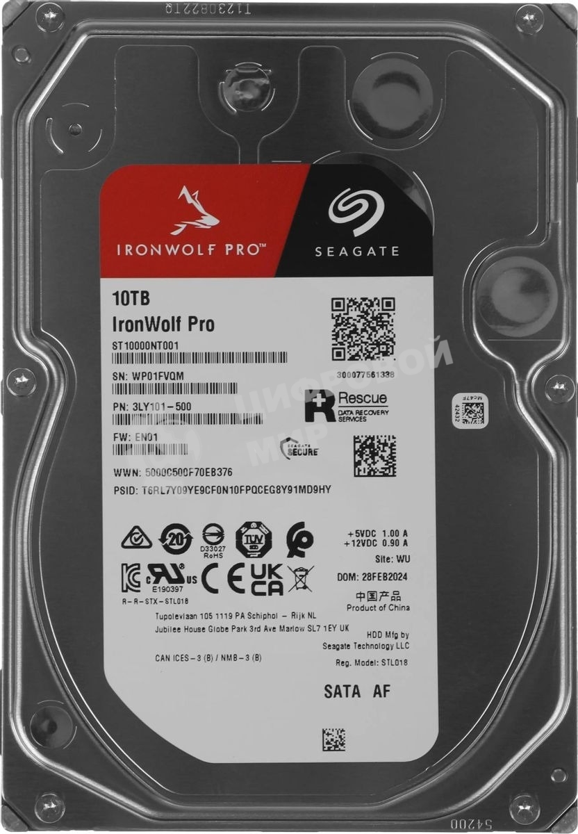 Жесткий диск Seagate SATA-III 10Tb ST10000NT001 NAS Ironwolf Pro 512E (7200rpm) 256Mb 3.5
