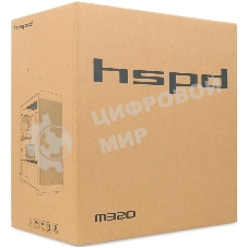 Компьютерный корпус без блока питания HSPD M320, Mesh Mini-tower, черный, slide TG, 0.45 SPCC, 2x140мм ARGb+1x120мм ARGb mATX, mITX 160/340/184мм 2x2.5