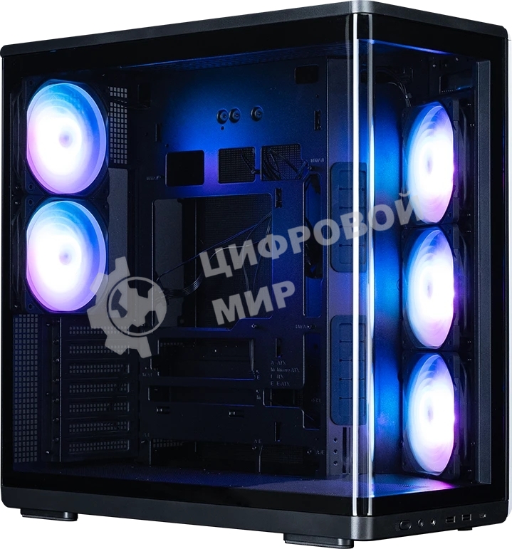 Компьютерный корпус ZALMAN MidTower P60 black (ATX, без БП, 2xUSB 3.0+USB Type C, 5x120мм ARGb) (Zalman P60 Black)