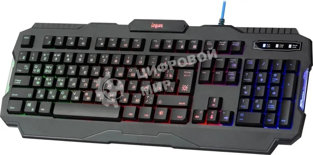 Клавиатура проводная Defender Legion GK-010DL RU, USB, черный