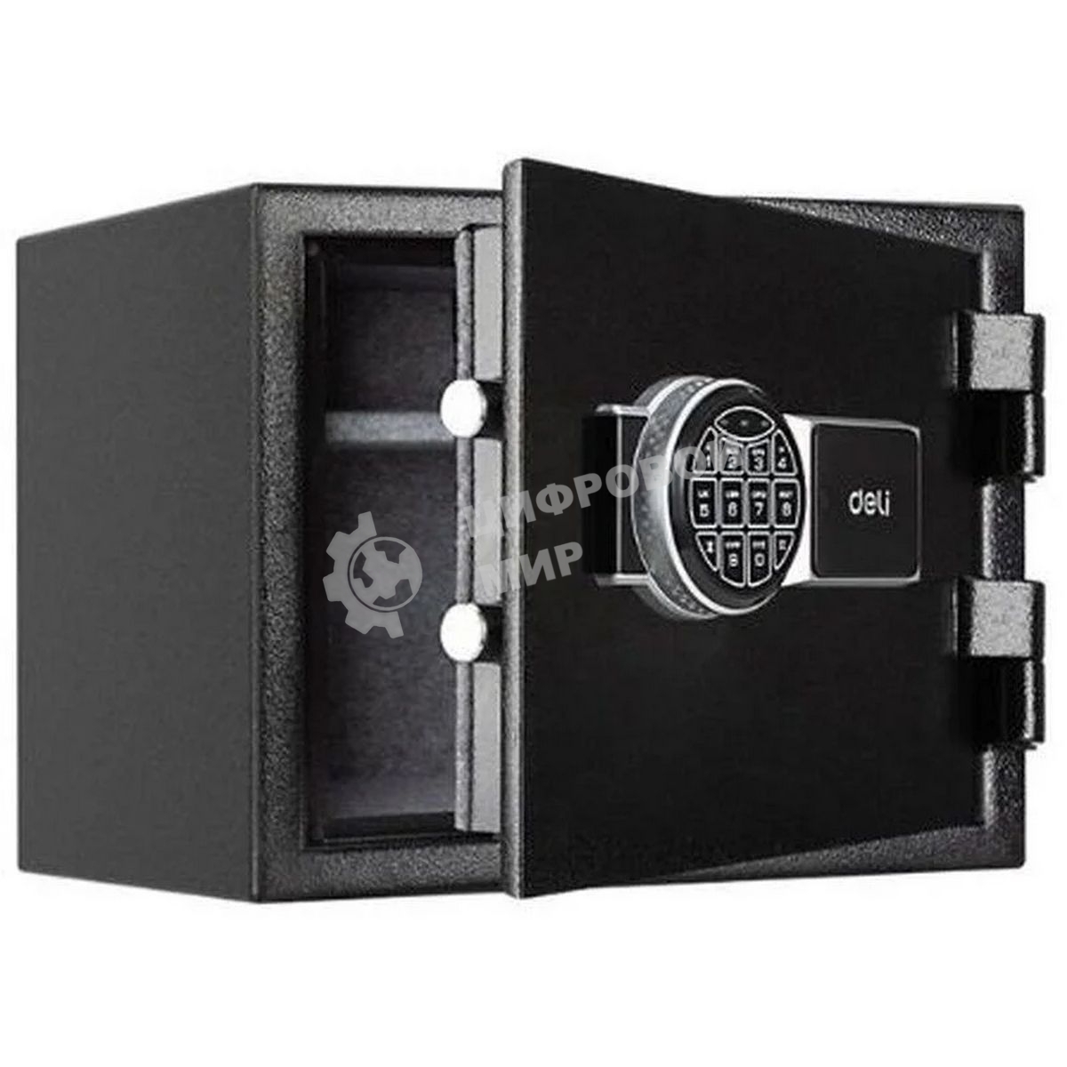 Сейф огнестойкий Deli ET586 300x380x300 мм, электронный/ключевой, черный