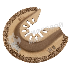 Насадка для МФИ Denzel режущая полукруг., HM, по плитке и дереву, 65 мм