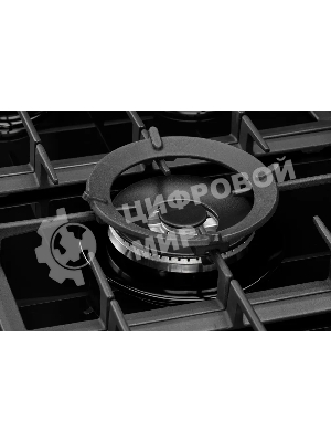Газовая варочная панель Kuppersberg FG 95 B, закаленное стекло, ширина 90 см, 5 газовых конфорок, WOK конфорка(4,2 кВт), автоподжиг, газ-контроль, чугунные решетки, черный