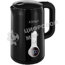 Чайник электрический Kitfort КТ-6701 1.7л. 2200Вт черный корпус: нерж.сталь/пластик