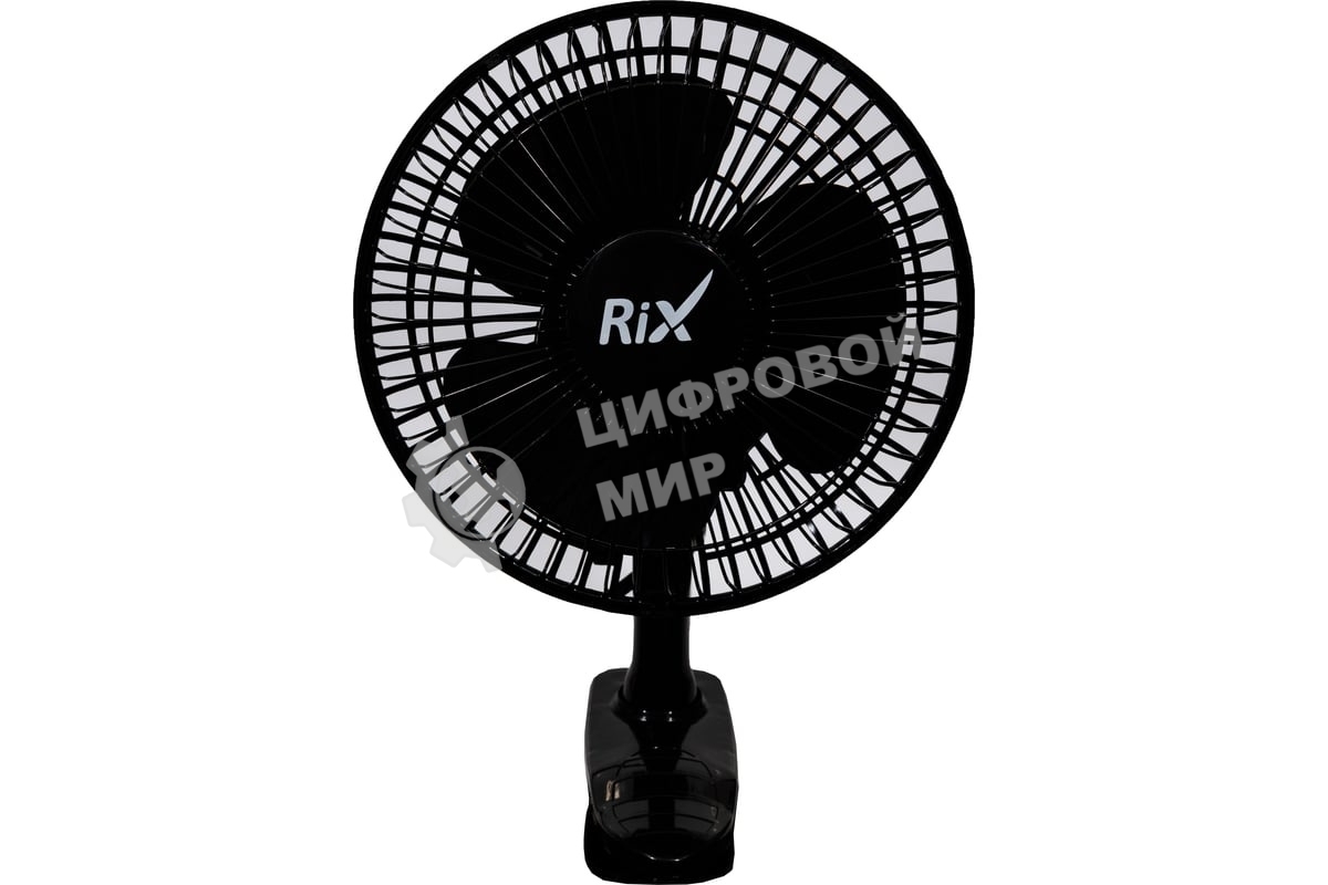 Вентилятор Rix RDF-1500WB чёрный, настольный, 15 Вт, 2 скорости, 15 см