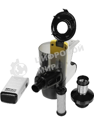 Пылесос вертикальный/ручной Karcher VC 6 Cordless ourFamily белый/черный, питание от аккумулятора, 250 Вт, уборка сухая, пылесборник 0.8 л, работа от АКБ max - 50 мин