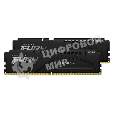 Оперативная память Kingston Fury Beast, DDR5, 64Gb (2x32Gb), 6000MHz, CL36, DIMM, с радиатором, черный
