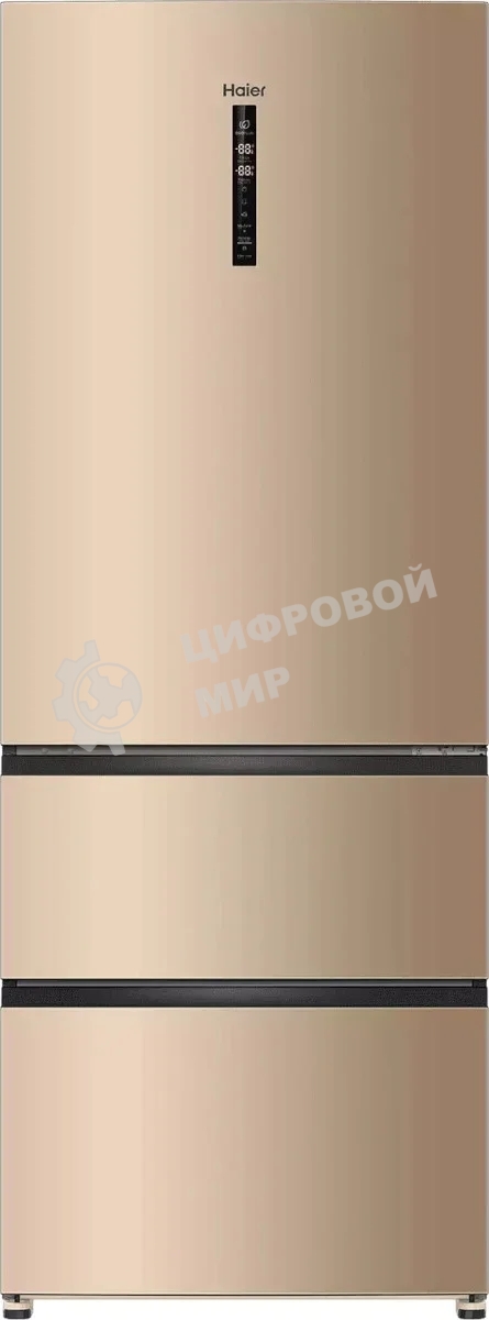 Холодильник Haier A4F742CGGU1 золотистый трехкамерный 277/129л морозилка снизу, No Frost