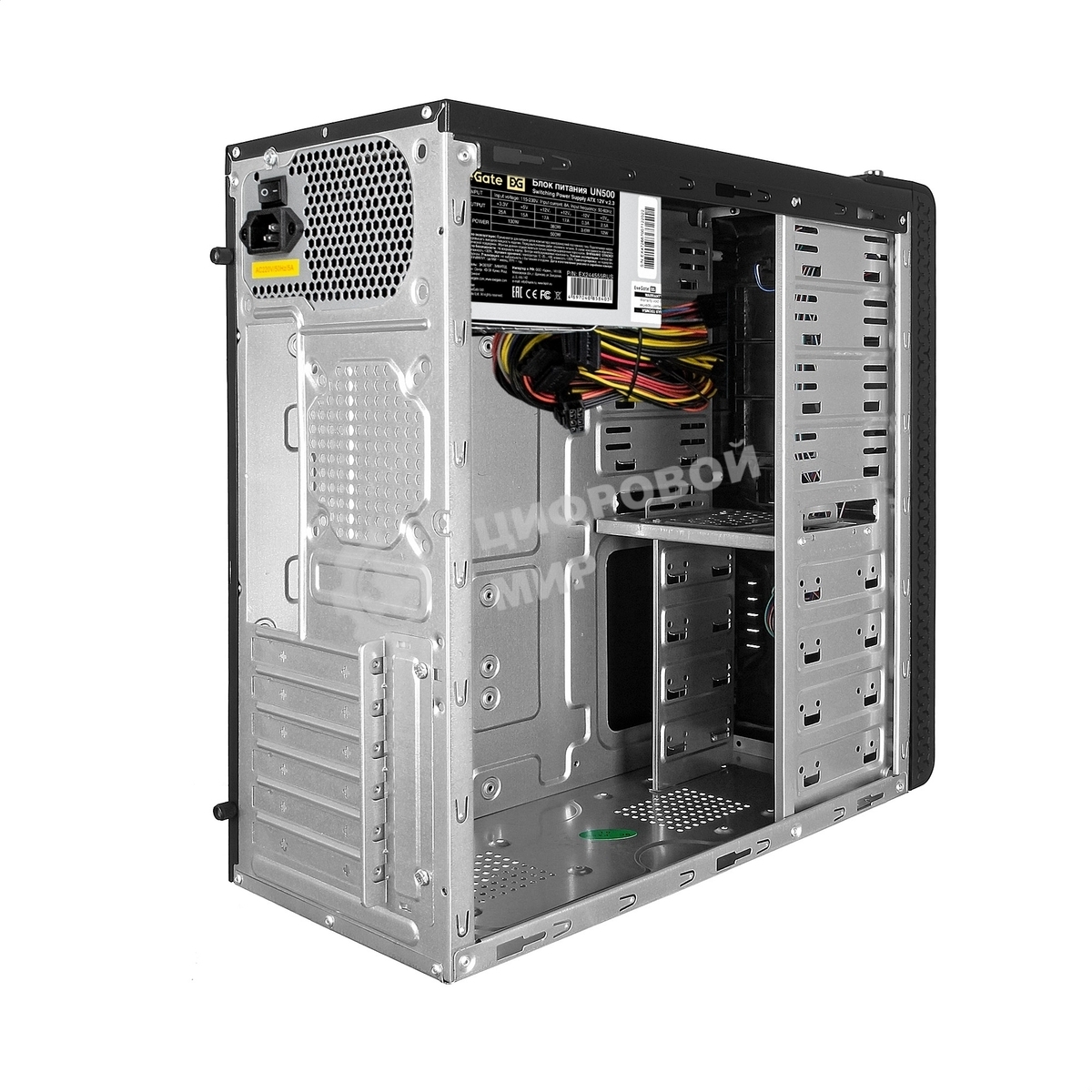 Корпус Miditower Exegate UN-604 Black, ATX, UN500, 120мм 2*USB+2*USB3.0, Audio