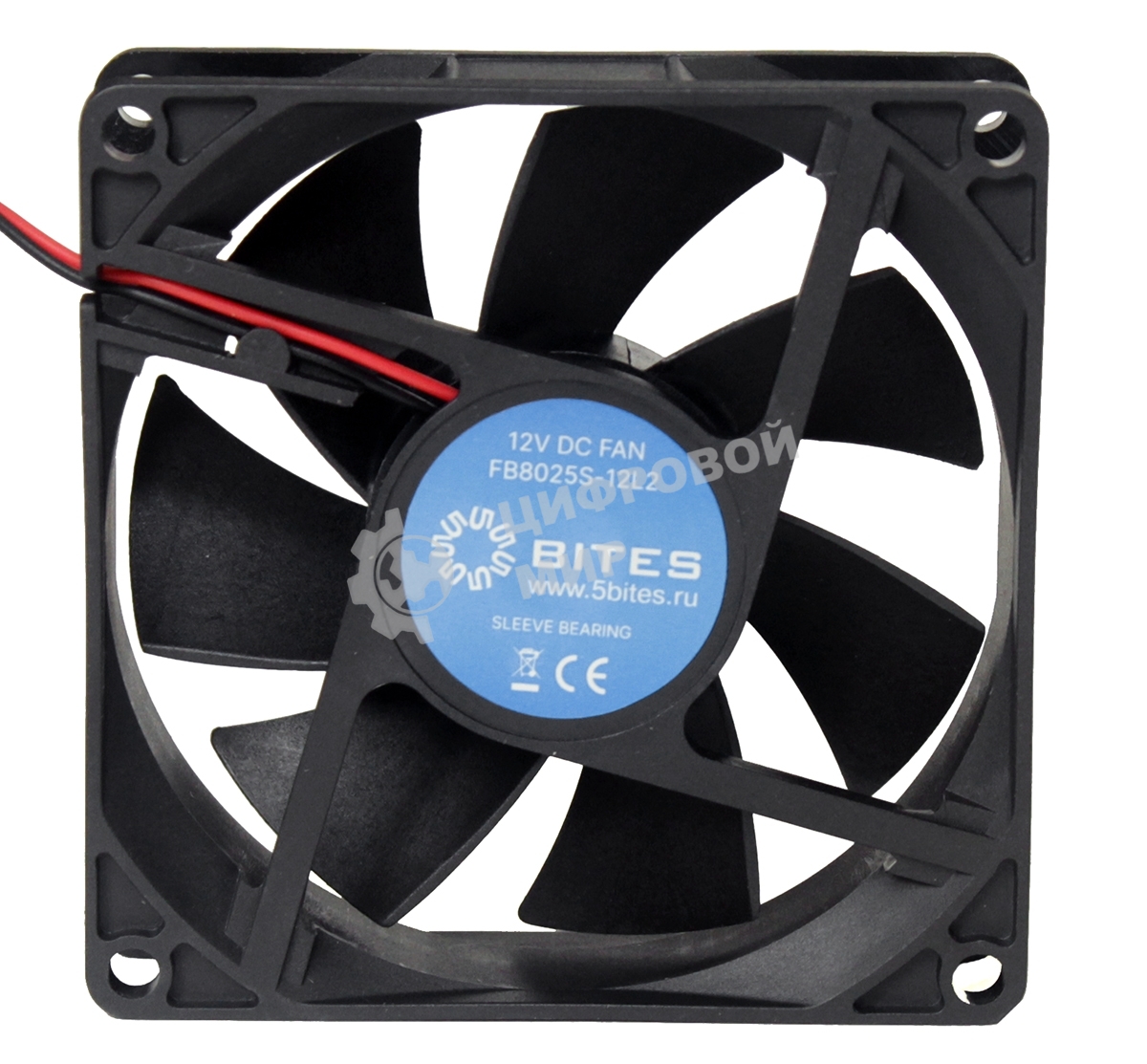Вентилятор для корпуса 5bites FB8025S-12L2 черный, 80 x 80 мм, 2000 об/мин, 23 дБ, 2 pin