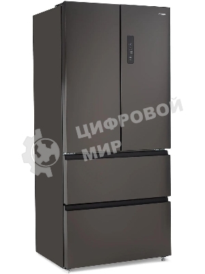 Холодильник Hyundai CM55043F черная сталь трехкамерный 354/186л морозилка снизу, No Frost, Side by Side