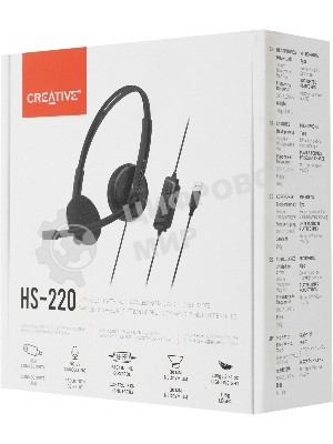 Гарнитура Creative HS-220 чёрный, проводная