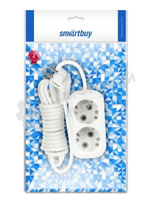 Удлинитель Smartbuy (SBE-16-2-02-Z) 2 гнз х 2,0 м (16А/3.5 кВт, ПВС 3х1.0)