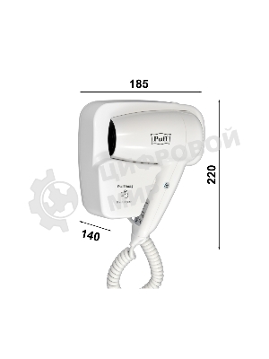 Фен Puff 1200 белый, 1200 Вт