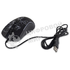 Мышь проводная Oklick 702G черный, 3600 dpi, USB, кнопки - 4