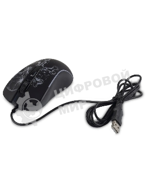 Мышь проводная Oklick 702G черный, 3600 dpi, USB, кнопки - 4