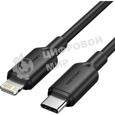 Кабель Vention USB 2.0 CM/Lightning 8M для iPad/iPhone 3A - 1м. черный