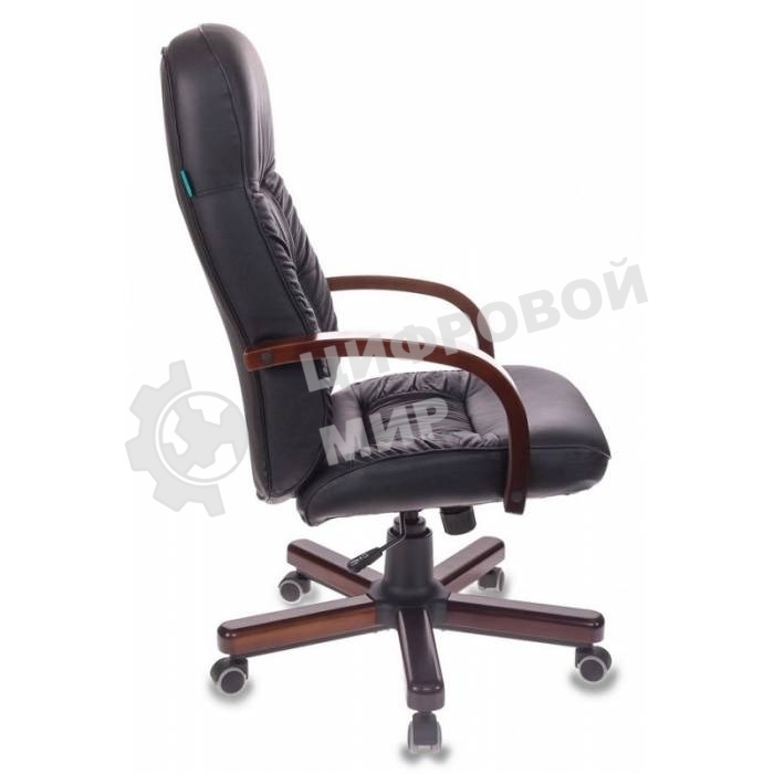 Кресло руководителя Бюрократ T-9908/WALNUT черный, кожа, крестовина металл