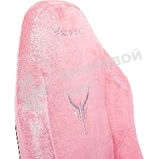 Кресло игровое Knight N1 Fabric розовый Velvet 36 с подголов. крестовина металл