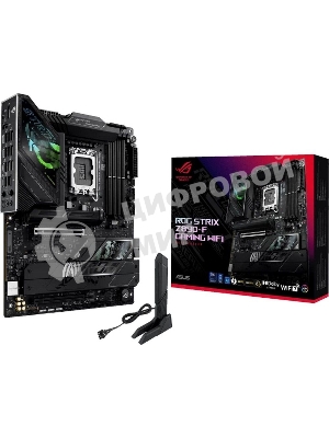 Материнская плата ASUS ROG STRIX Z890-F GAMING WIFI, LGA 1851, Intel Z890, 4xDDR5, 4xSATA, 5xM.2, 1xPCIe 5.0 x16, 1xPCIe 4.0 x4, 1xHDMI, 1xDP, 2xUSB-C, 1x 2.5Gb LAN, 4xUSB-A 3.2 Gen 1, 4xUSB-A 3.2 Gen 2, 2xUSB-A 2.0, 2xUSB-C Thunderbolt 4, 2x3.5 мм, 7.1, ATX