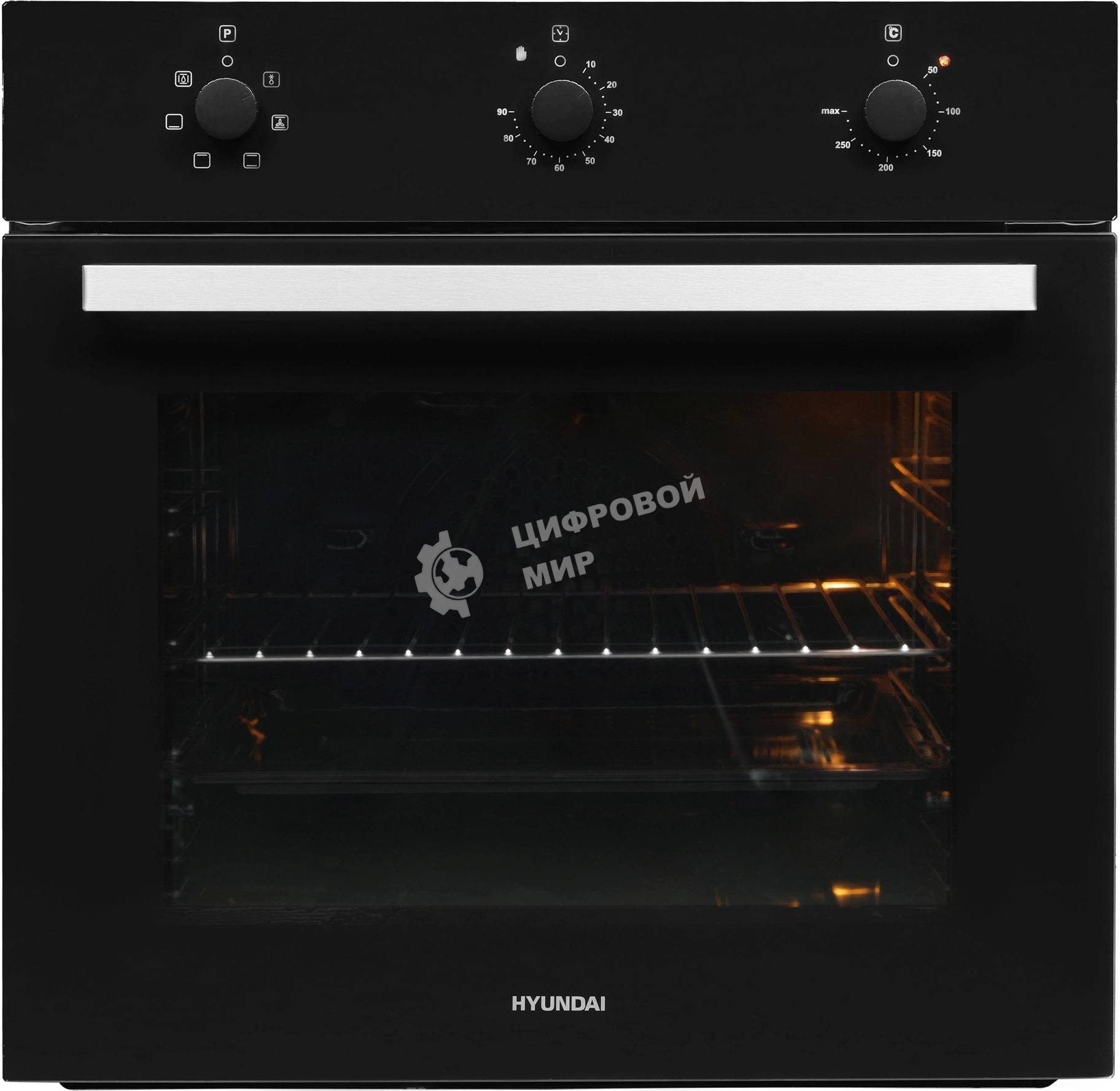 Духовой шкаф электрический Hyundai HEO 6631 BG черное стекло
