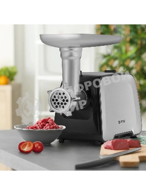 Мясорубка электрическая Vitek VT-3646 серебристый, 2000 Вт, 1.8 кг/мин, реверс, защита от перегрузки, насадки - 6