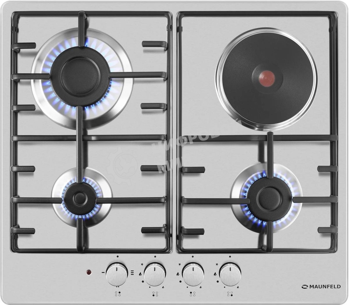 Комбинированная варочная панель (электрическая+газовая) Maunfeld EEHS.64.3CS/KG