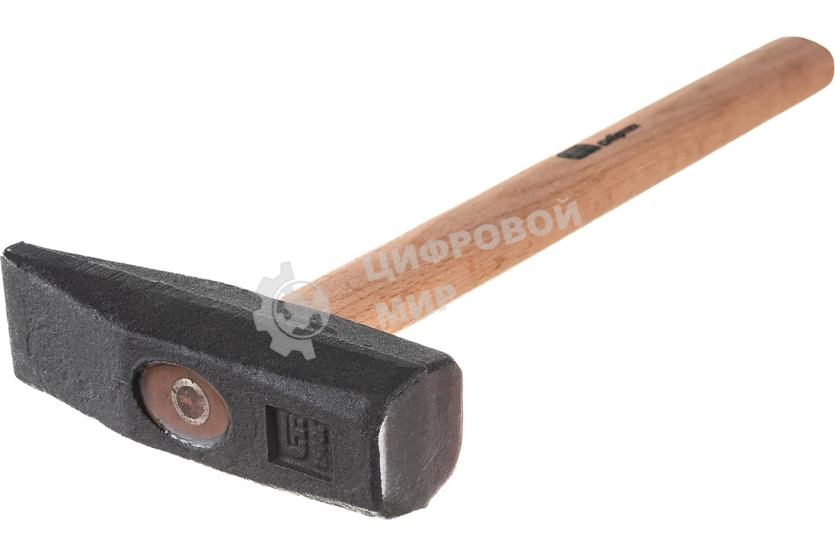 Молоток слесарный Сибртех 1500 г, квадратный боек, деревянная рукоятка