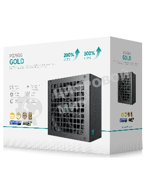 Блок питания Deepcool/GamerStorm PQ750G (ATX 3.1, 750W, Full Cable Management, PWM 120мм fan, 80 PLUS GOLD, Active PFC + Half Bridge + DC/DC, Full Japanese Capasitors, Gen5 PCIe) RET