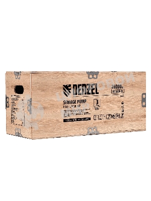 Фекальный насос Denzel FP1800-KS, 1800 Вт, напор 17 м, 26000 л/ч, нож-измельчитель 99806