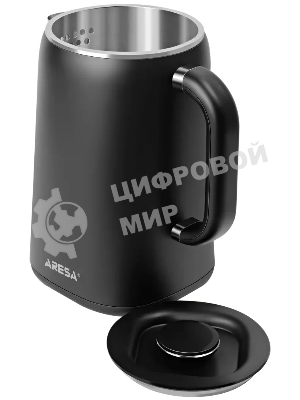 Электрочайник Aresa AR-3482 черный, 1.6 л, 1700 Вт, скрытый нагревательный элемент, поддержание температуры