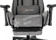 Кресло игровое Бюрократ Zombie Drift/F серый/черный, крестов. пластик, подст. для ног