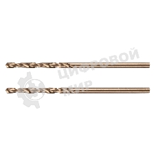 Сверло по металлу Denzel 2 мм, HSS Co-8%, 2 шт.