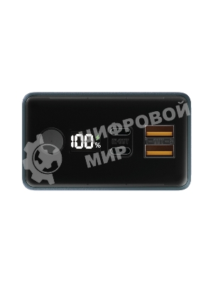 Портативный аккумулятор OLMIO QX-30, 30000mAh, 22.5W, QuickCharge3.0/PowerDelivery, LCD, темно-зеленый